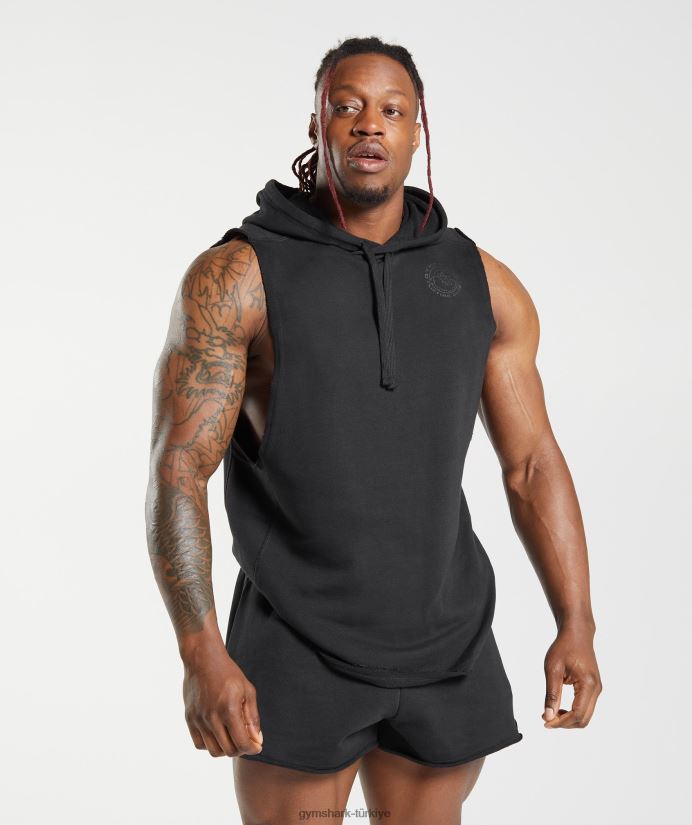 miras bırak kollu kapüşonlu üst erkeklerGymshark siyah 02H048847