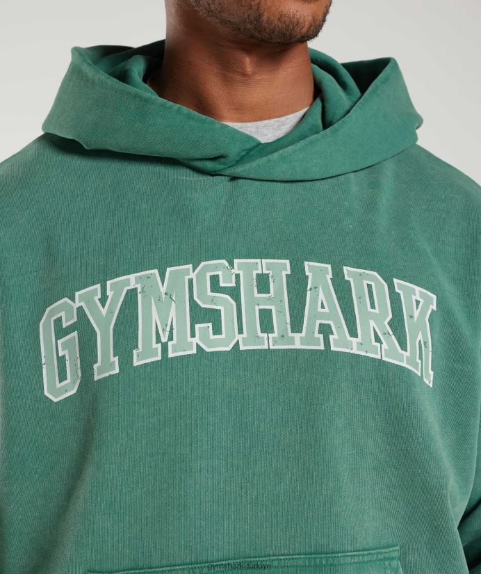 üniversite kapşonlusu erkeklerGymshark mürekkep deniz mavisi/asit yıkama 02H048875