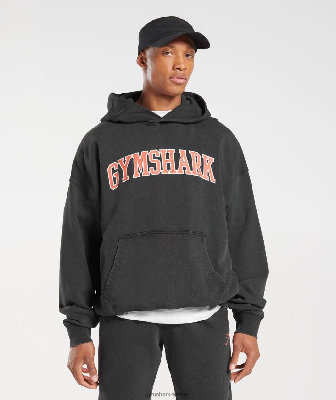 üniversite kapşonlusu erkeklerGymshark siyah/asit yıkama 02H048877