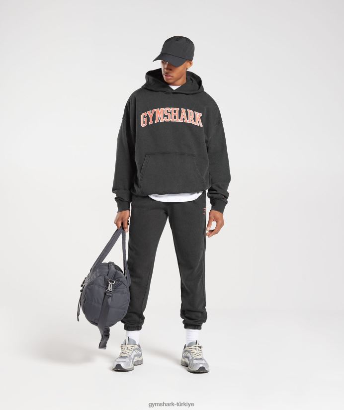 üniversite kapşonlusu erkeklerGymshark siyah/asit yıkama 02H048877