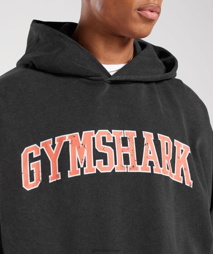 üniversite kapşonlusu erkeklerGymshark siyah/asit yıkama 02H048877