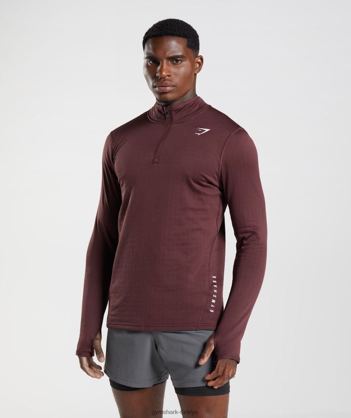 spor 1/4 zip erkeklerGymshark pişmiş bordo 02H048822