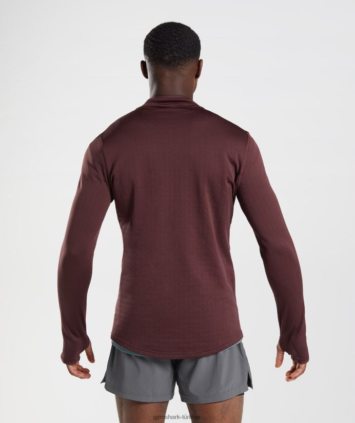 spor 1/4 zip erkeklerGymshark pişmiş bordo 02H048822
