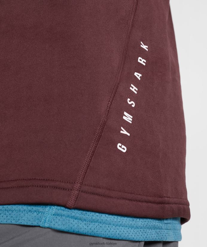 spor 1/4 zip erkeklerGymshark pişmiş bordo 02H048822