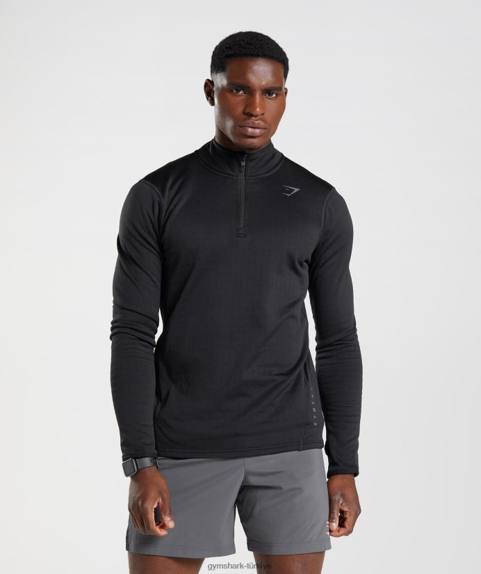 spor 1/4 zip erkeklerGymshark siyah 02H048791