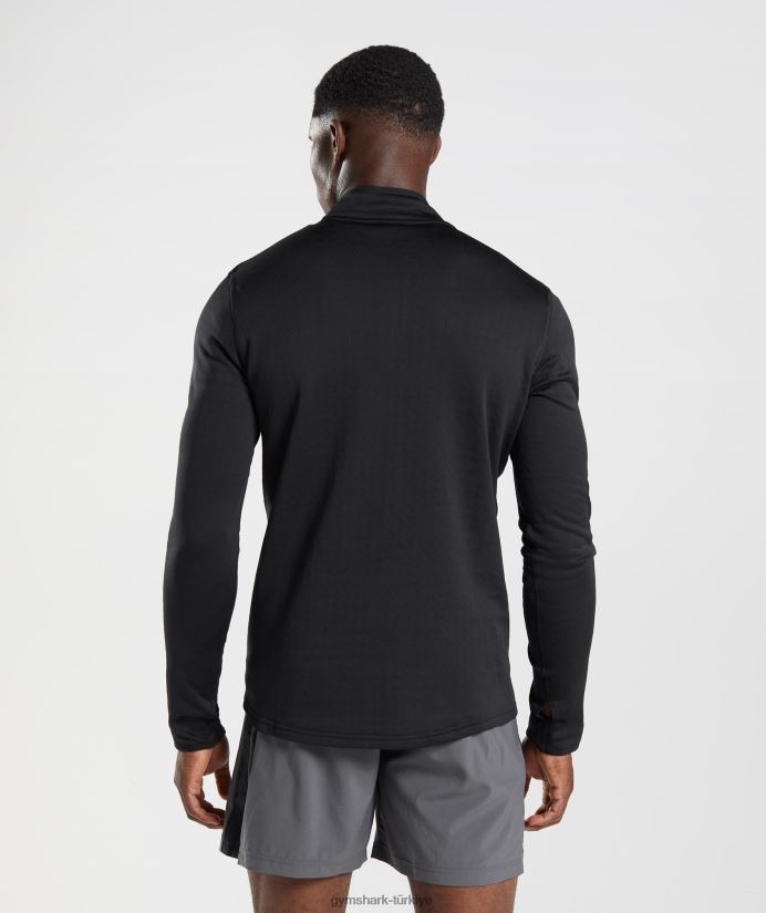 spor 1/4 zip erkeklerGymshark siyah 02H048791