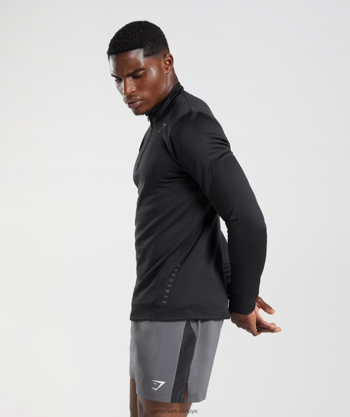spor 1/4 zip erkeklerGymshark siyah 02H048791
