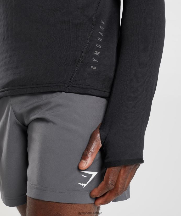 spor 1/4 zip erkeklerGymshark siyah 02H048791