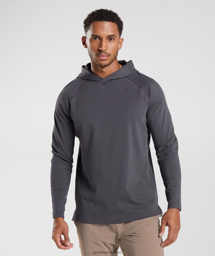 stüdyo kapüşonlu svetşört erkeklerGymshark oniks grisi 02H048867