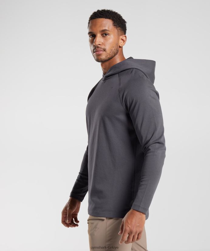 stüdyo kapüşonlu svetşört erkeklerGymshark oniks grisi 02H048867
