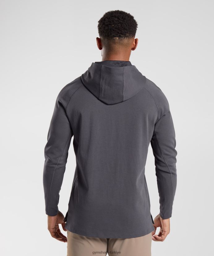 stüdyo kapüşonlu svetşört erkeklerGymshark oniks grisi 02H048867