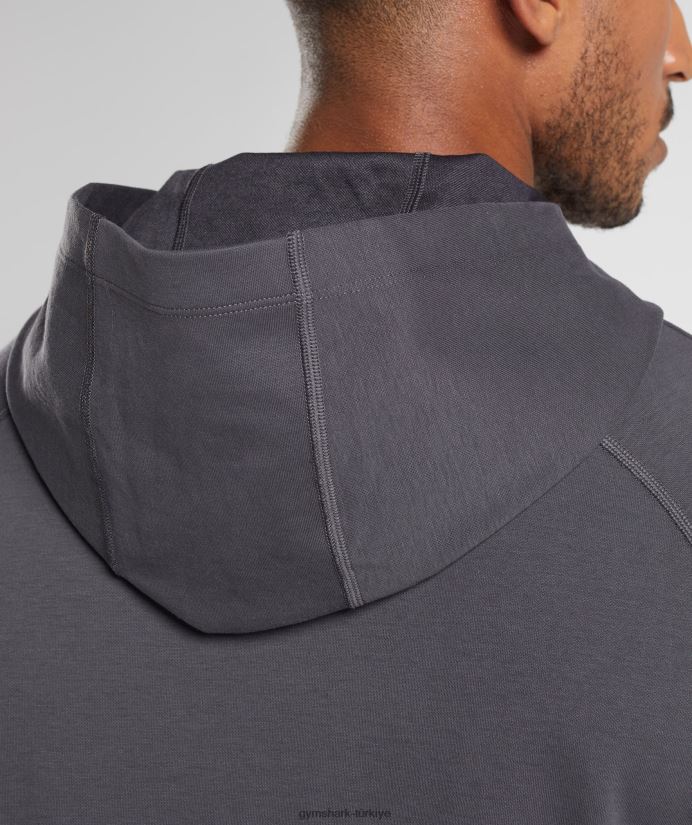 stüdyo kapüşonlu svetşört erkeklerGymshark oniks grisi 02H048867