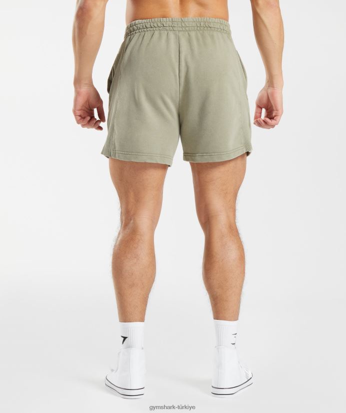basınçlı yıkanmış 5 şort erkeklerGymshark ekru kahverengi 02H048512