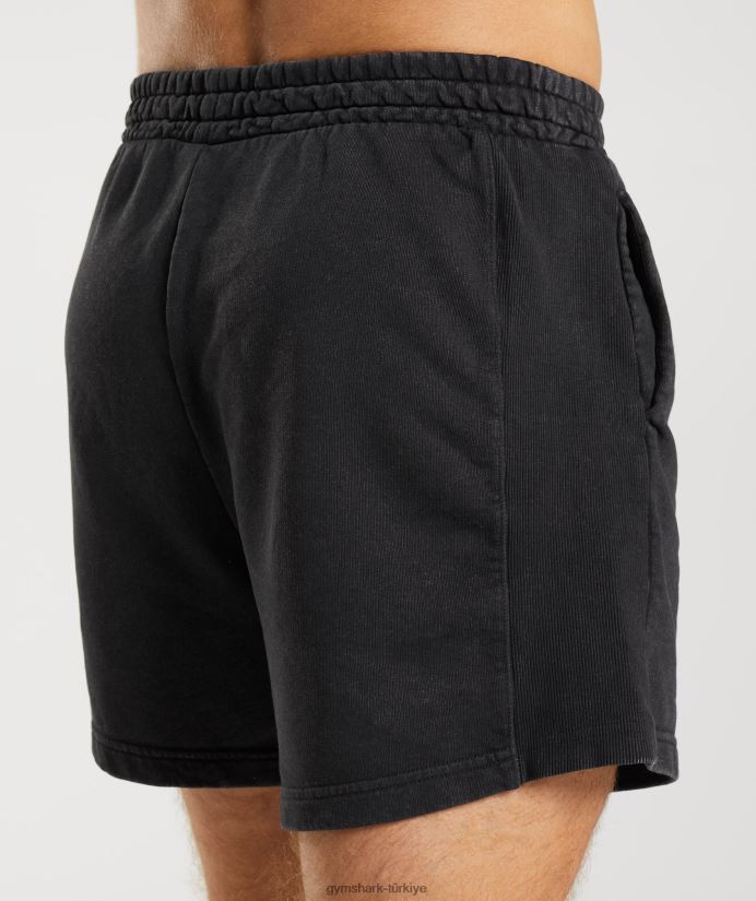 basınçlı yıkanmış 5 şort erkeklerGymshark siyah 02H048524