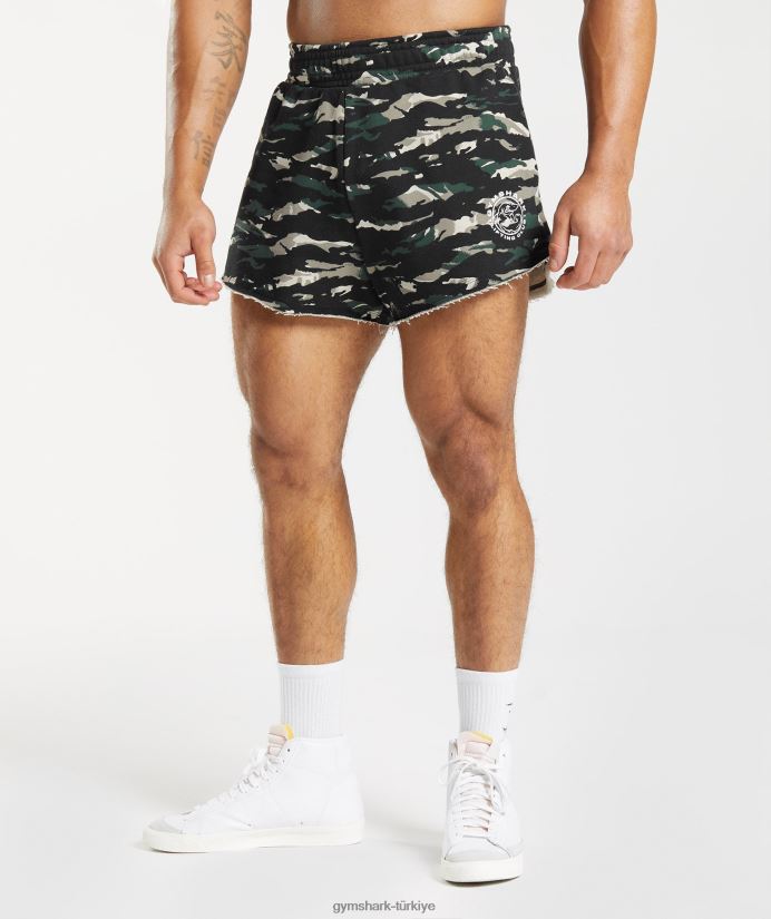 eski şort erkeklerGymshark obsidyen yeşili 02H048557