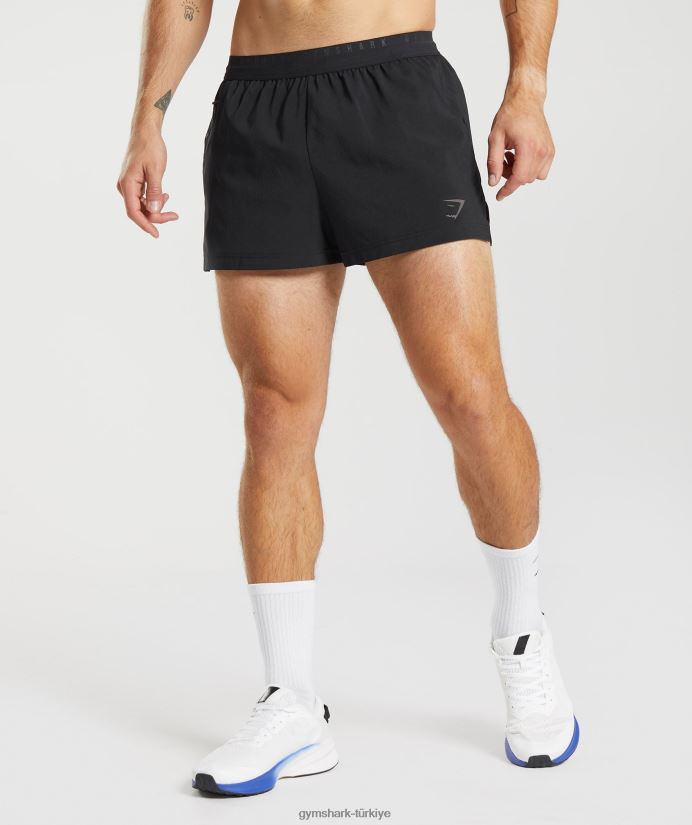 koşu sporu 3 şort erkeklerGymshark siyah 02H048529