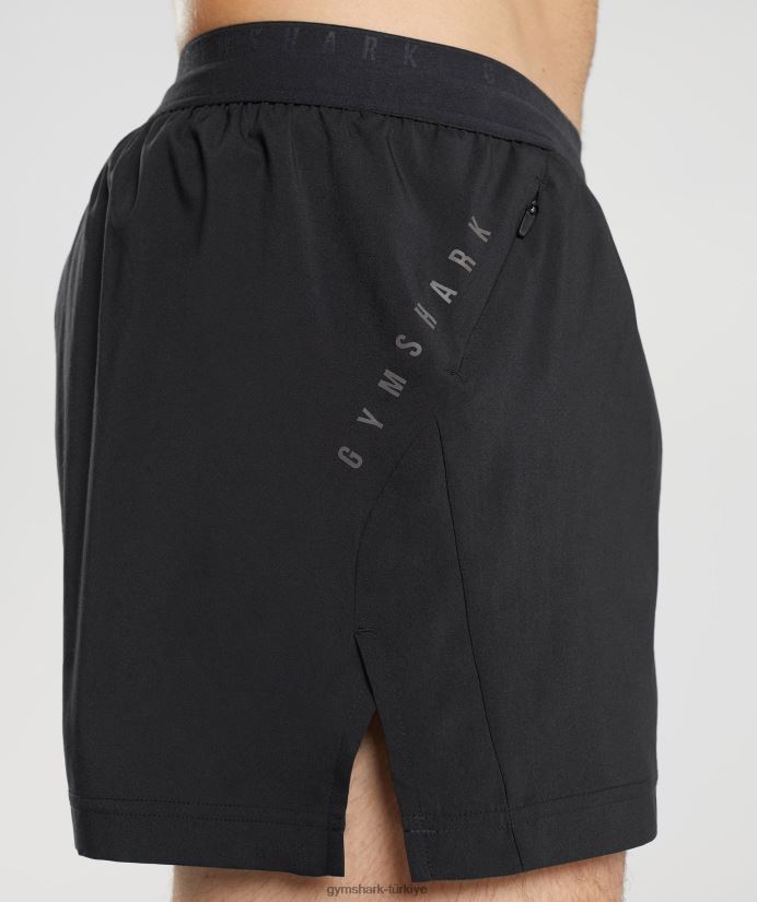 koşu sporu 3 şort erkeklerGymshark siyah 02H048529