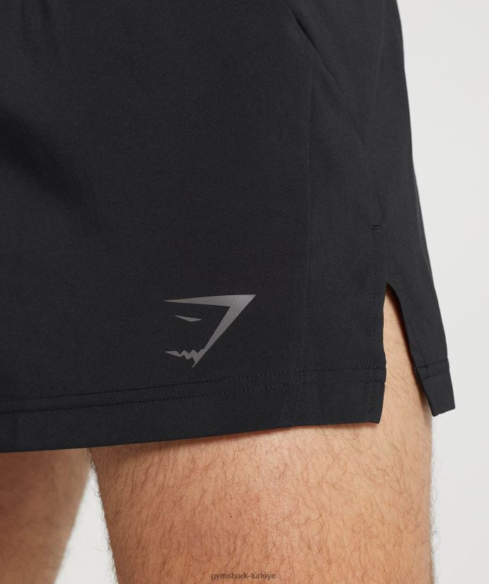 koşu sporu 3 şort erkeklerGymshark siyah 02H048529