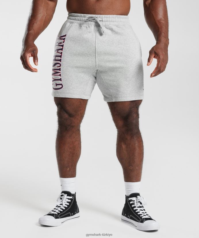 retro dalga şort erkeklerGymshark açık gri çekirdekli marn 02H048535