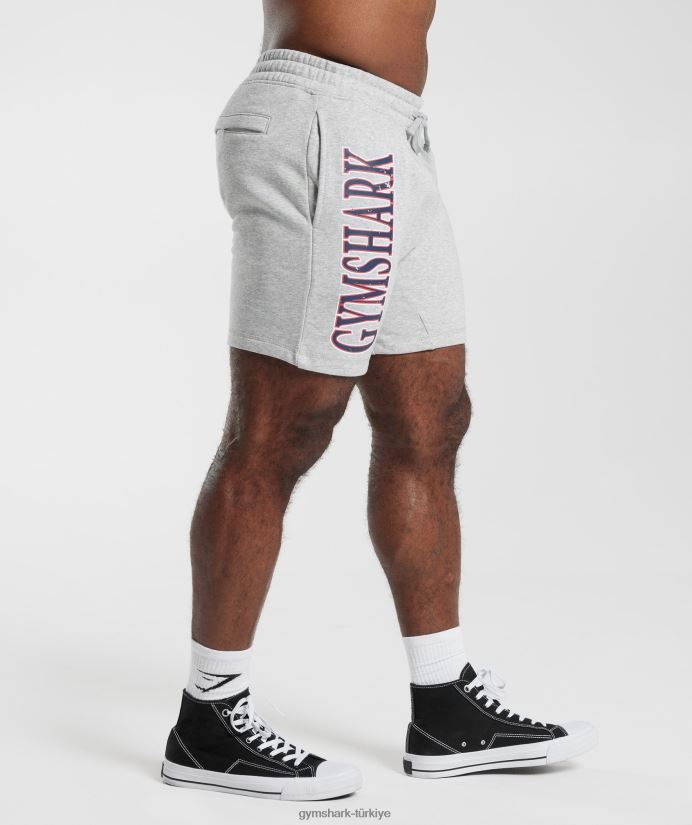 retro dalga şort erkeklerGymshark açık gri çekirdekli marn 02H048535