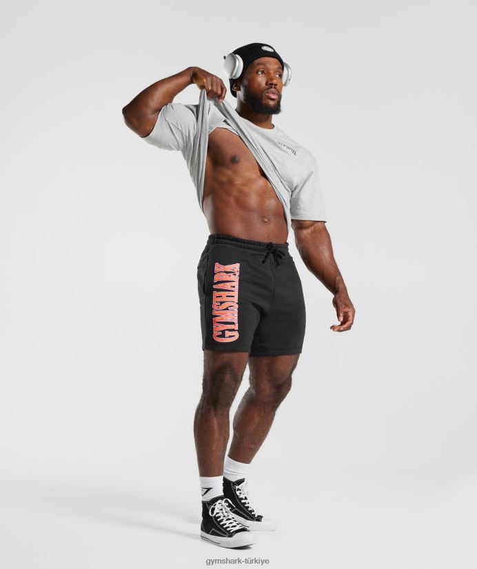 retro dalga şort erkeklerGymshark siyah 02H048536