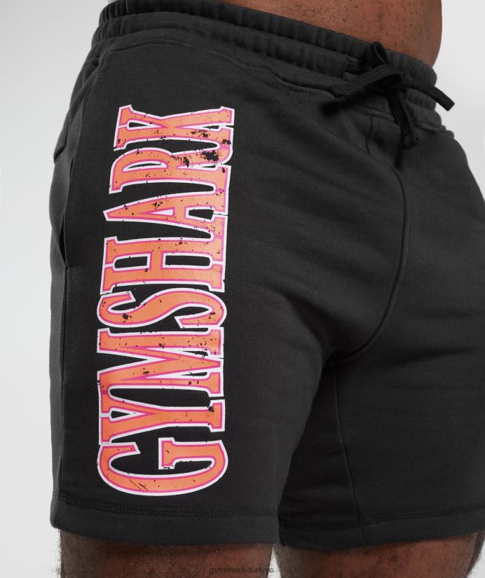 retro dalga şort erkeklerGymshark siyah 02H048536