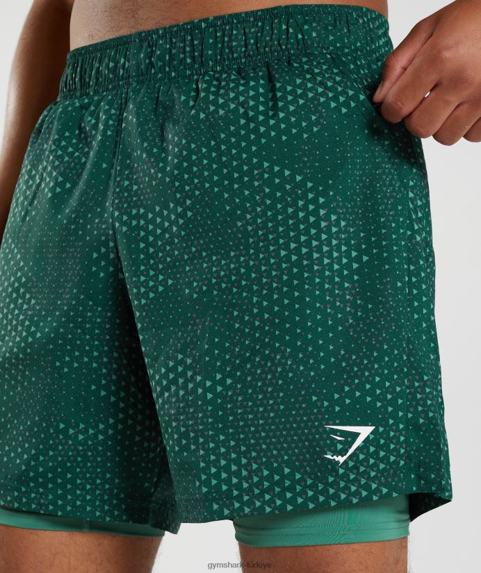 spor 7 2'si 1 arada şort erkeklerGymshark Hoya yeşili 02H048564