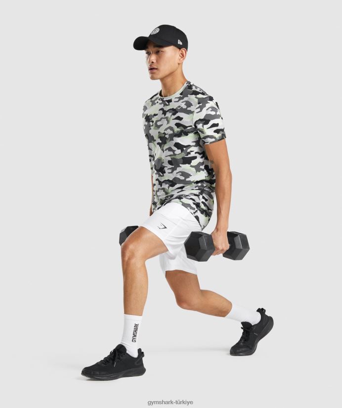 varış 7 şort erkeklerGymshark beyaz 02H048518