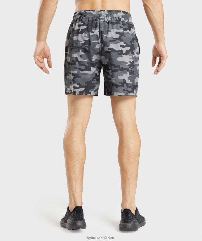 varış şort erkeklerGymshark gri baskı 02H048534