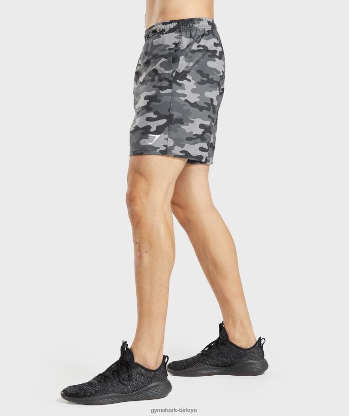 varış şort erkeklerGymshark gri baskı 02H048534