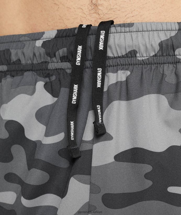 varış şort erkeklerGymshark gri baskı 02H048534