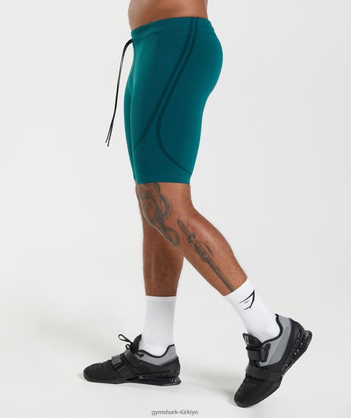 315 dikişsiz 1/2 şort erkeklerGymshark kış deniz mavisi/siyah 02H0481038