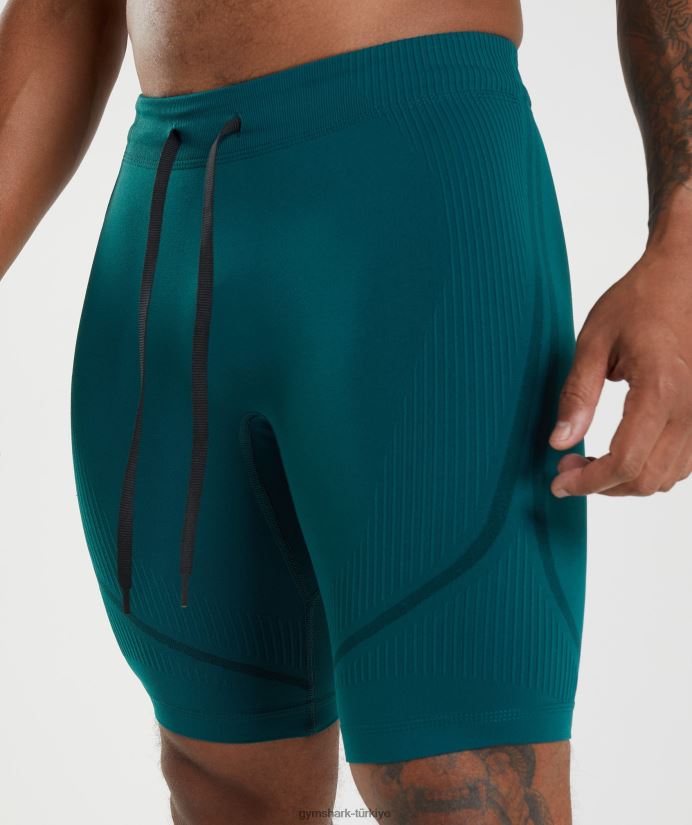 315 dikişsiz 1/2 şort erkeklerGymshark kış deniz mavisi/siyah 02H0481038