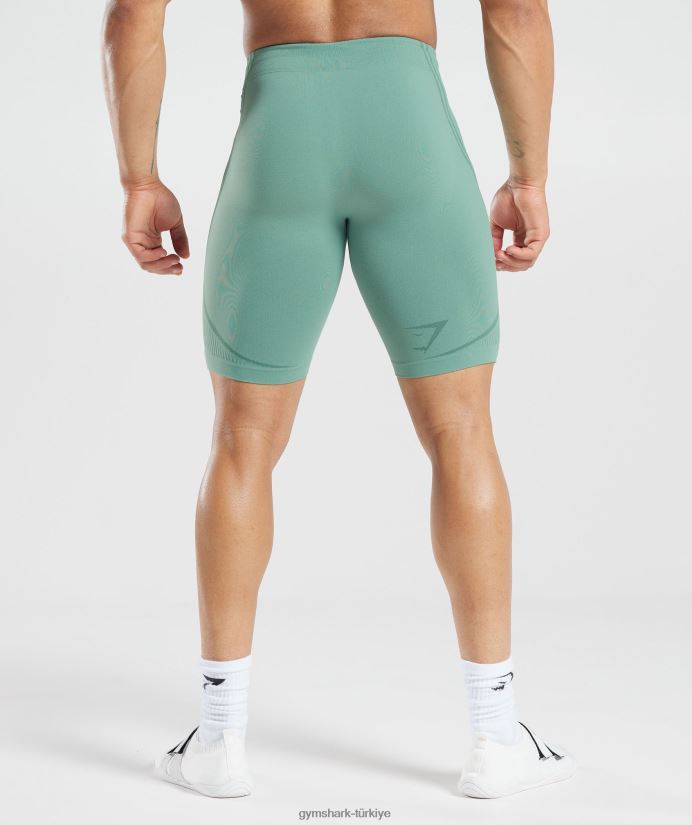 315 dikişsiz şort erkeklerGymshark mürekkep deniz mavisi/mücevher yeşili 02H0481034