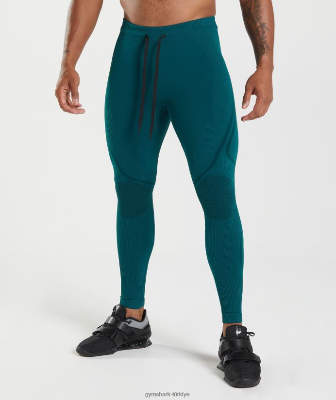 315 dikişsiz tayt erkeklerGymshark kış deniz mavisi/siyah 02H0481040