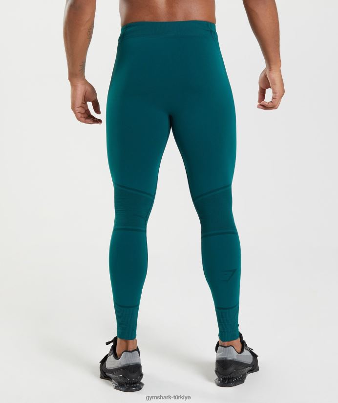 315 dikişsiz tayt erkeklerGymshark kış deniz mavisi/siyah 02H0481040