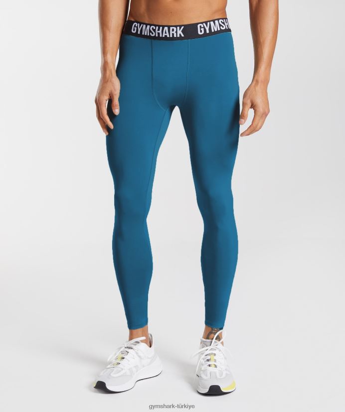 eleman taban katmanı tayt erkeklerGymshark Atlantik mavisi 02H0481041