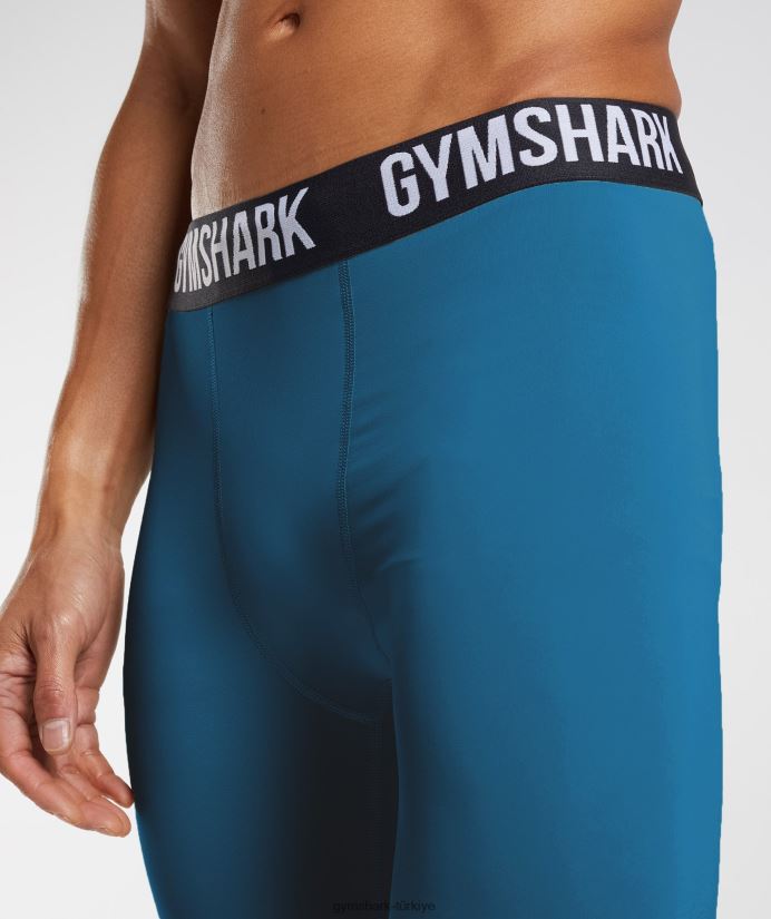 eleman taban katmanı tayt erkeklerGymshark Atlantik mavisi 02H0481041