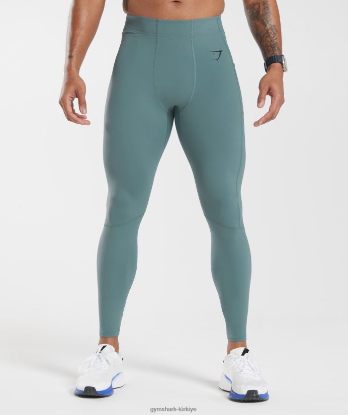 kontrol içlik taytları erkeklerGymshark Gök gürültüsü mavisi 02H0481033
