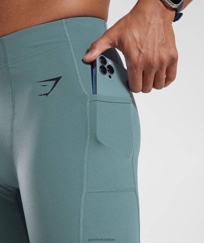 kontrol içlik taytları erkeklerGymshark Gök gürültüsü mavisi 02H0481033