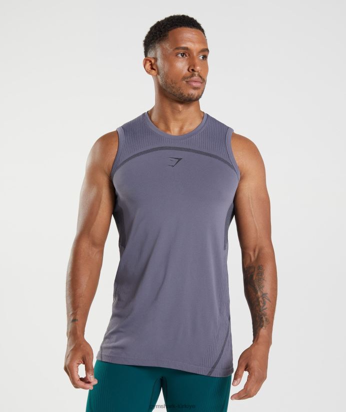 315 dikişsiz tank erkeklerGymshark cıva moru/siyah 02H048967
