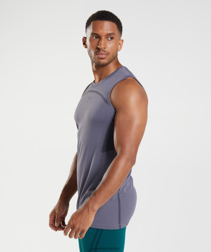 315 dikişsiz tank erkeklerGymshark cıva moru/siyah 02H048967