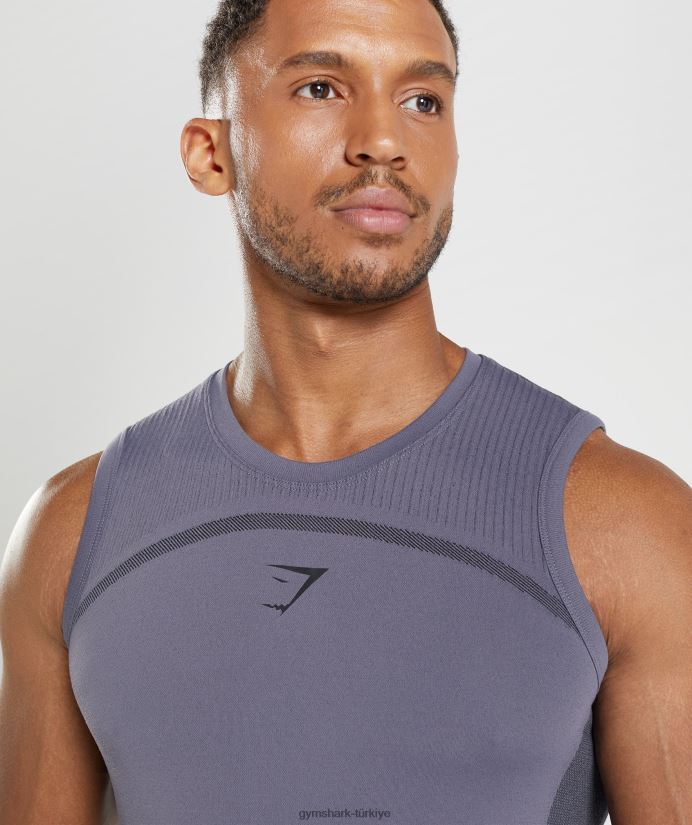 315 dikişsiz tank erkeklerGymshark cıva moru/siyah 02H048967
