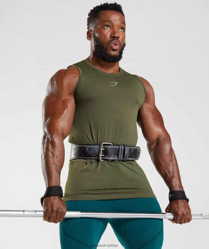 315 dikişsiz tank erkeklerGymshark çekirdek zeytin/bataklık yeşili 02H048894