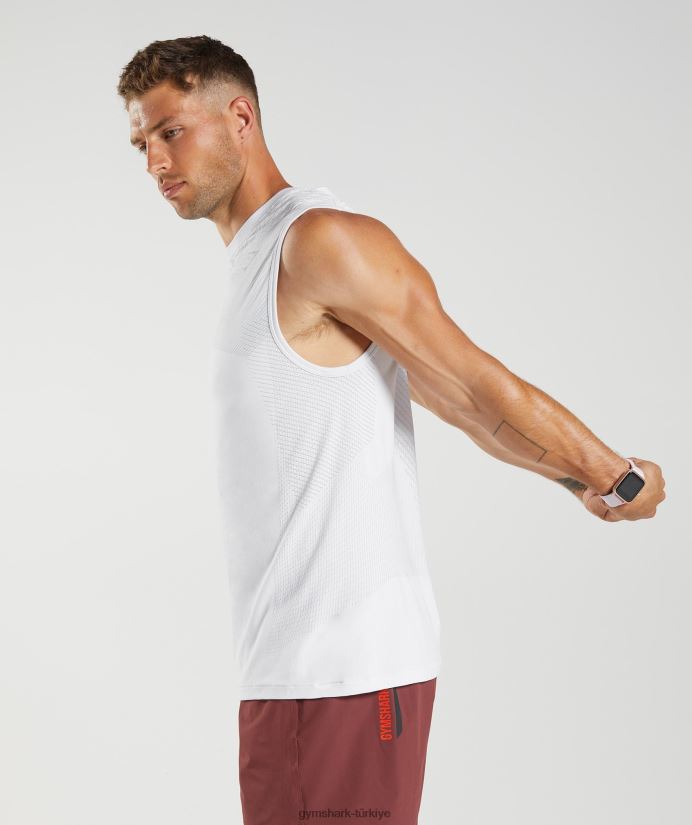 apeks dikişsiz tank erkeklerGymshark beyaz/açık gri 02H048899