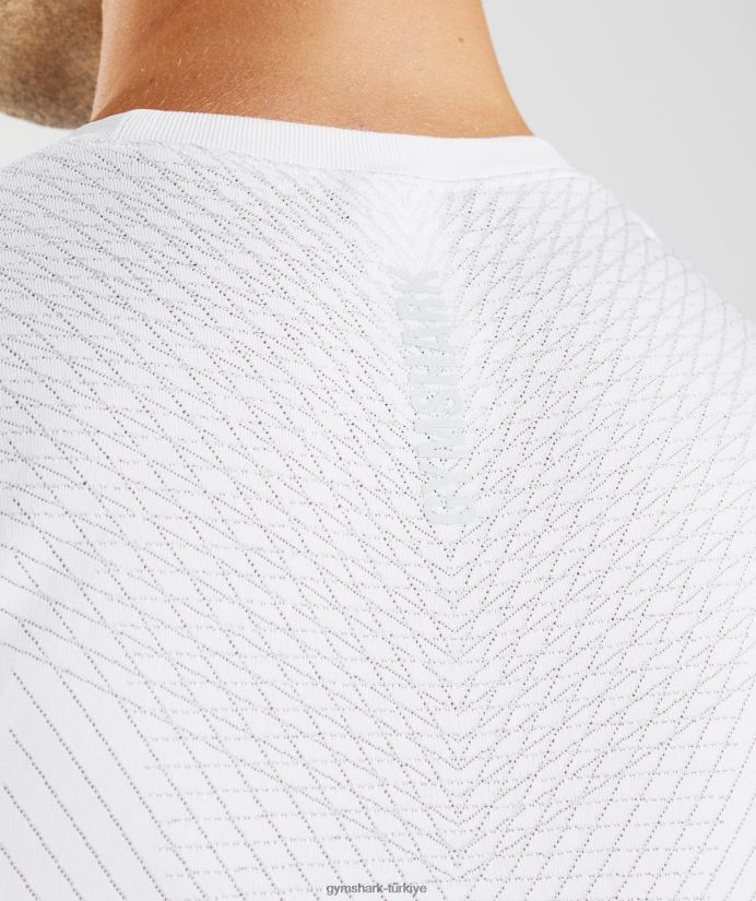 apeks dikişsiz tank erkeklerGymshark beyaz/açık gri 02H048899