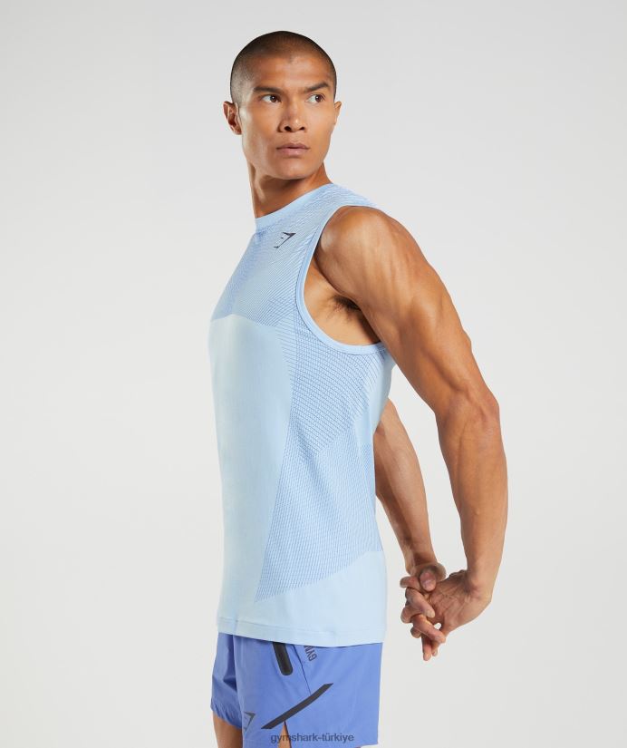 apeks dikişsiz tank erkeklerGymshark keten mavisi/saray mavisi 02H048938