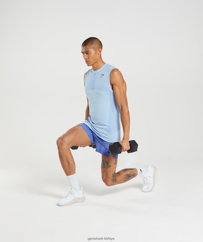 apeks dikişsiz tank erkeklerGymshark keten mavisi/saray mavisi 02H048938