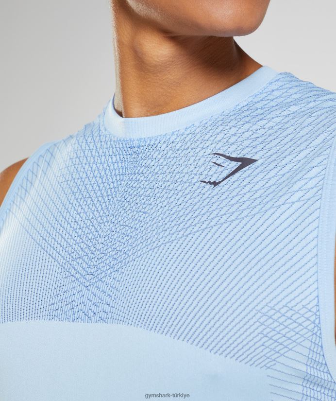 apeks dikişsiz tank erkeklerGymshark keten mavisi/saray mavisi 02H048938