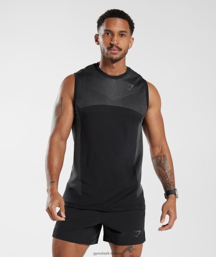 apeks dikişsiz tank erkeklerGymshark siyah/siluet grisi 02H048917